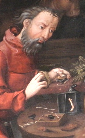 detail from Nativity alterpiece in St Georges church Hagenau